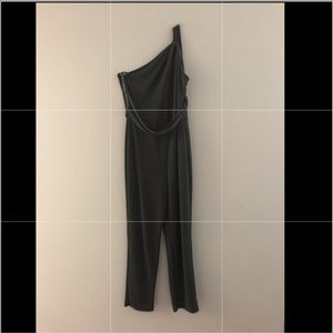 Olive Green One Shoulder Jumpsuit